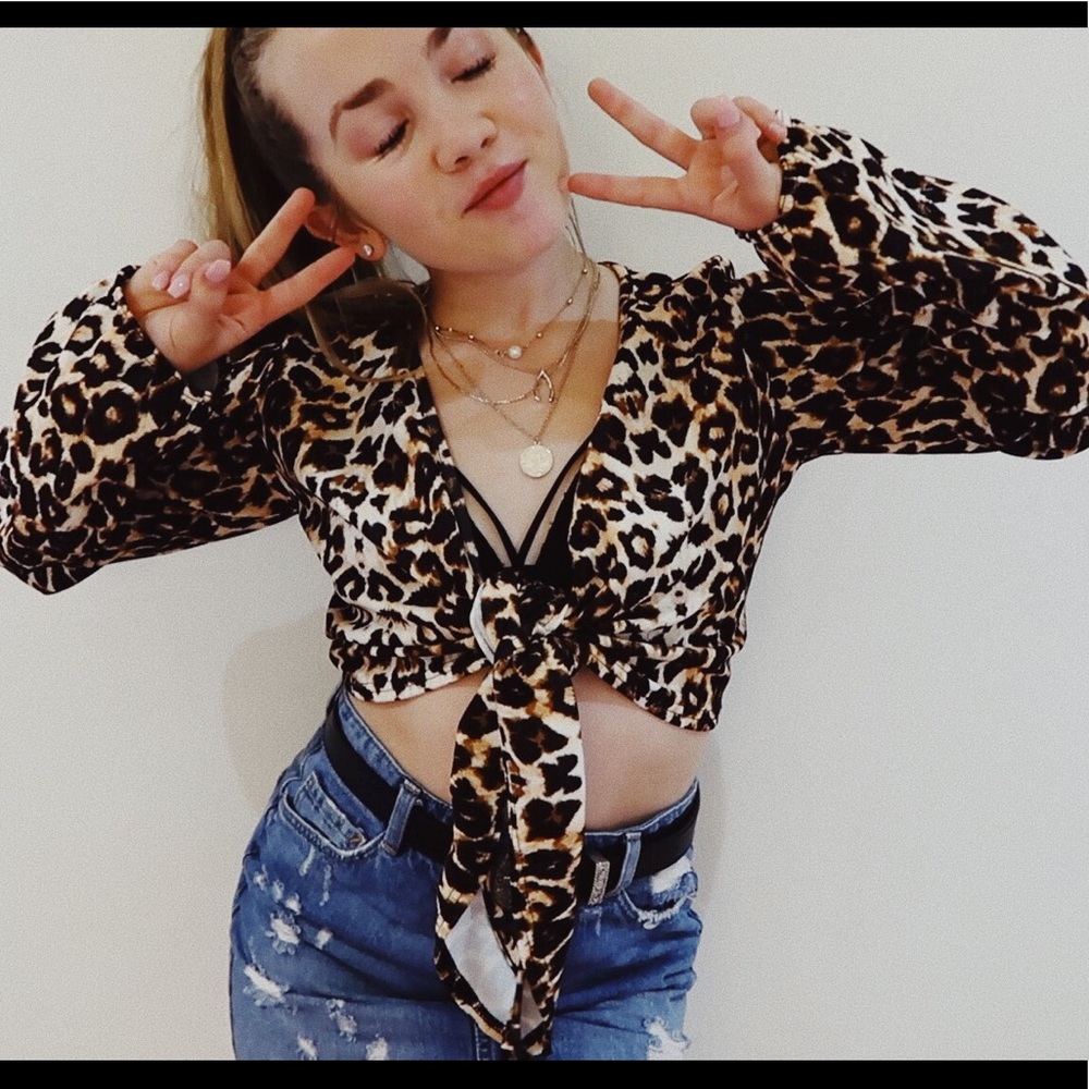 Cheetah Wrap Top